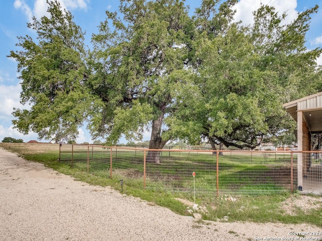 view of yard with a rural view