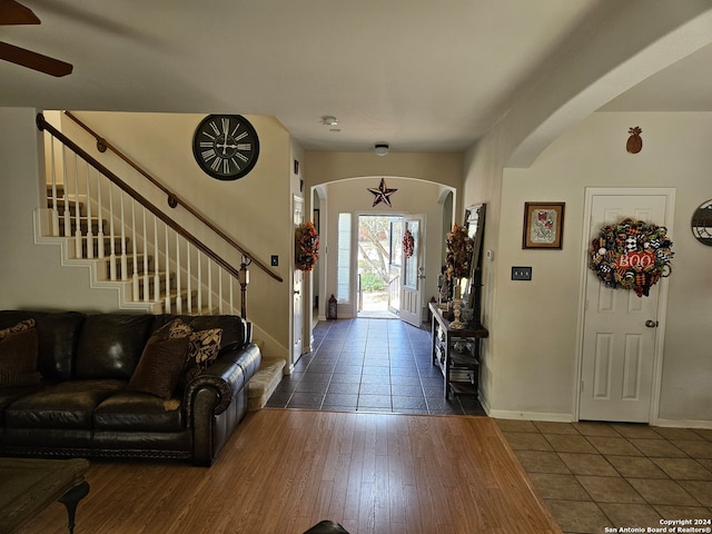 entryway featuring dark wood-type flooring