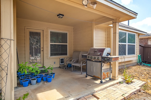 view of patio / terrace with area for grilling