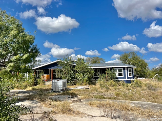 view of single story home