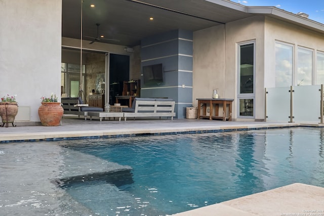 view of pool featuring a patio