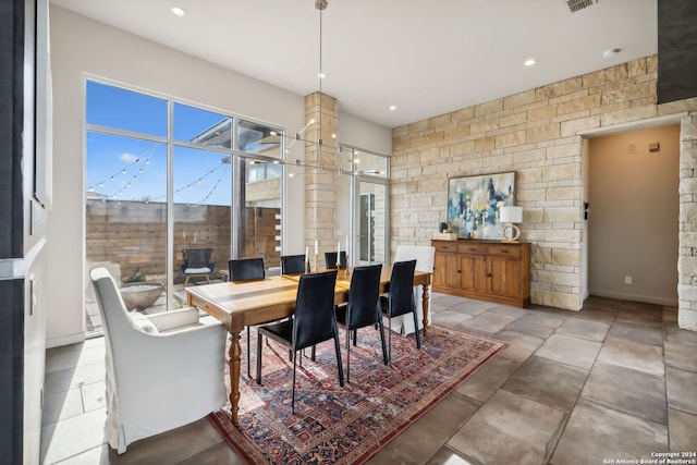 dining room featuring an inviting chandelier