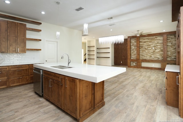 19402 Easy Oak, San Antonio, TX 78258 - kitchen with visible vents, open shelves, stainless steel dishwasher, open floor plan, and a sink