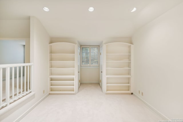 walk in closet with carpet floors