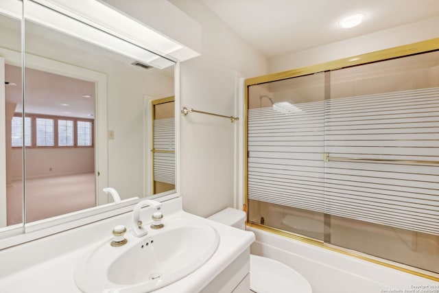 800 Ivy Ln, Terrell Hills, TX 78209 - full bathroom with toilet, enclosed tub / shower combo, and vanity