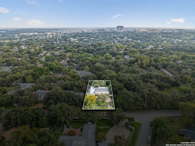 800 Ivy Ln, Terrell Hills, TX 78209 - aerial overview of property's location with property parcel outlined
