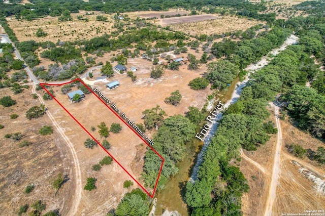 aerial view featuring a rural view