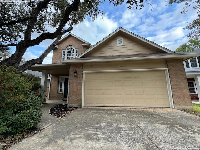 view of front facade with a garage