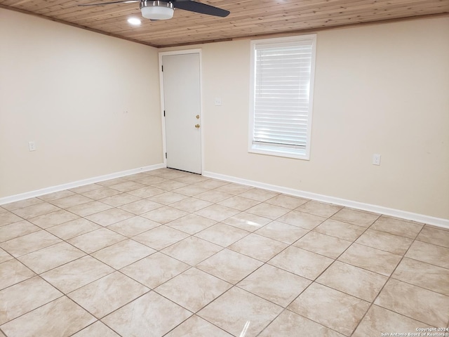 8715D Buckskin Dr, Boerne, TX 78006 - unfurnished room with wooden ceiling, ceiling fan, and baseboards