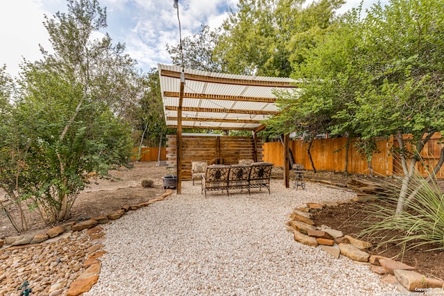 view of patio / terrace featuring a pergola