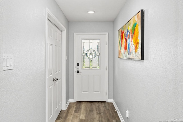 entryway featuring hardwood / wood-style floors