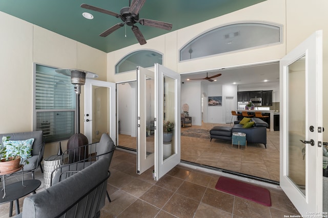 living room with french doors