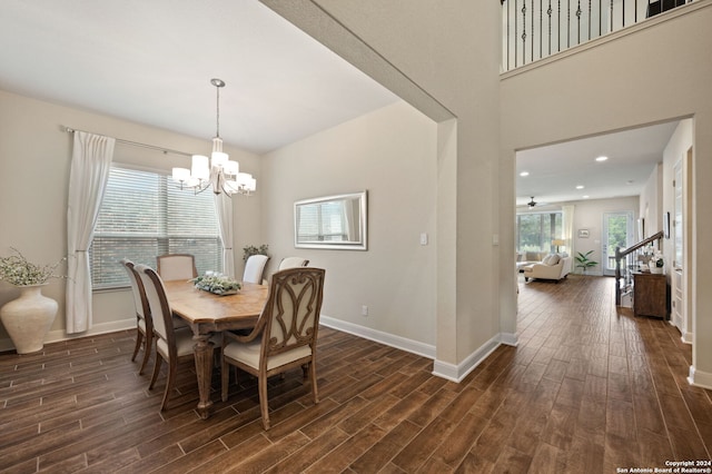 28964 Windlesham Way, San Antonio, TX 78260 - dining area with baseboards and dark wood-style flooring