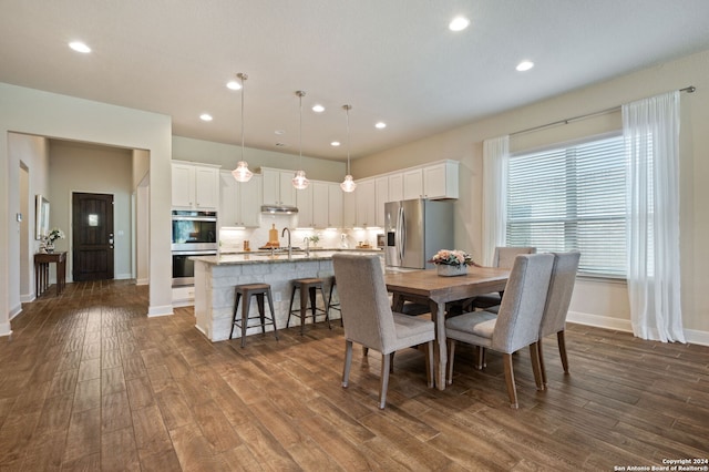 28964 Windlesham Way, San Antonio, TX 78260 - dining room featuring recessed lighting, baseboards, and dark wood-type flooring