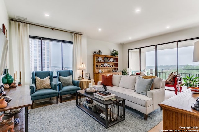 living room featuring hardwood / wood-style floors