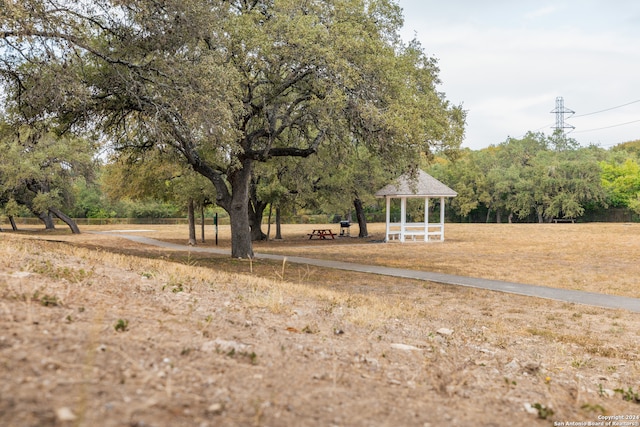 view of community with a gazebo