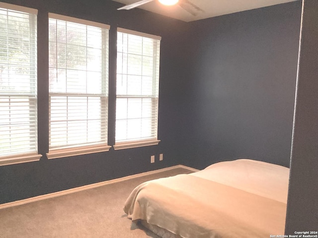 bedroom featuring carpet floors and baseboards