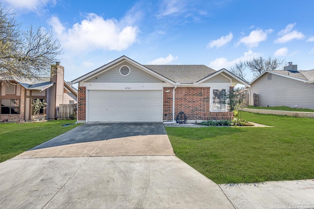 8722 Ridge Moon Dr, San Antonio, TX 78239 - ranch-style home with brick siding, concrete driveway, and an attached garage