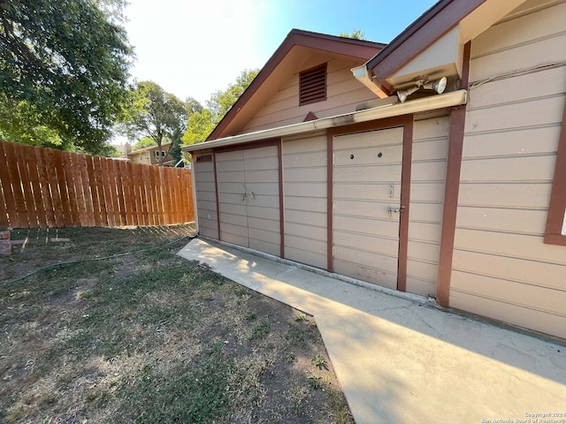 view of garage