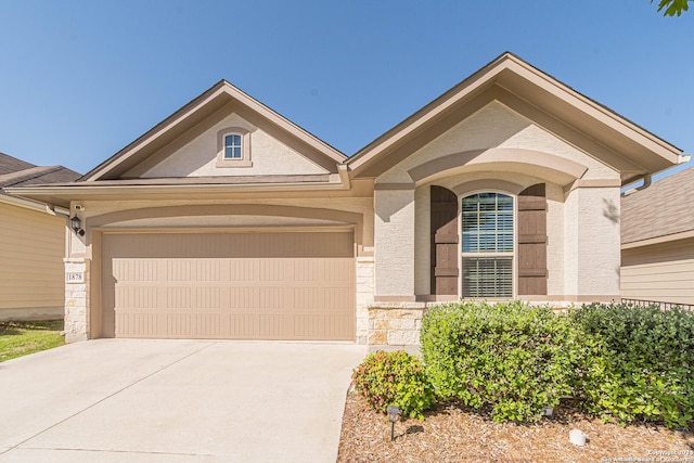 view of front of house with a garage