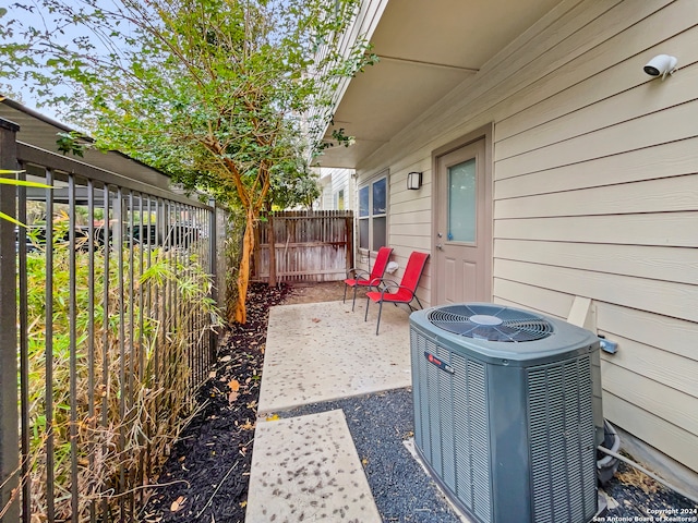 view of patio featuring central AC unit