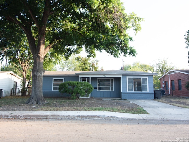 view of single story home