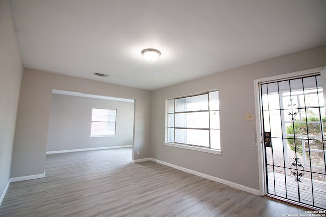 interior space featuring light hardwood / wood-style floors and plenty of natural light