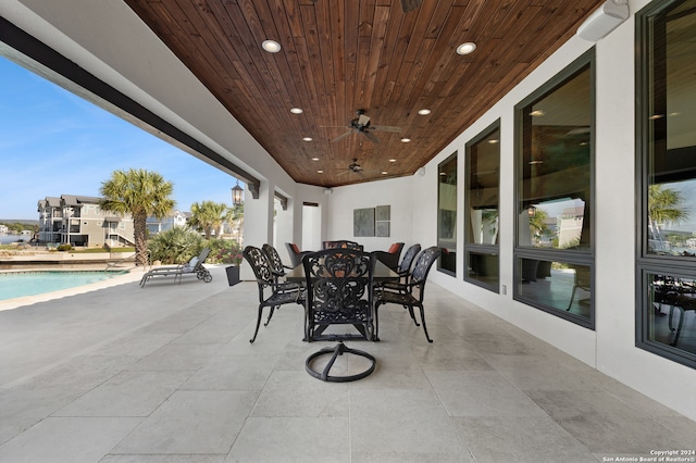 view of patio / terrace with ceiling fan