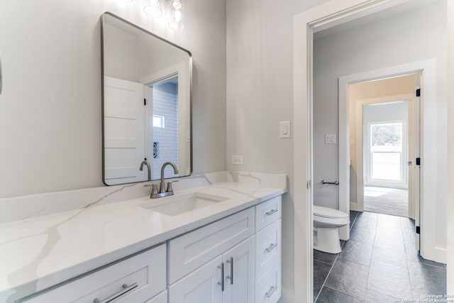 bathroom with toilet and vanity