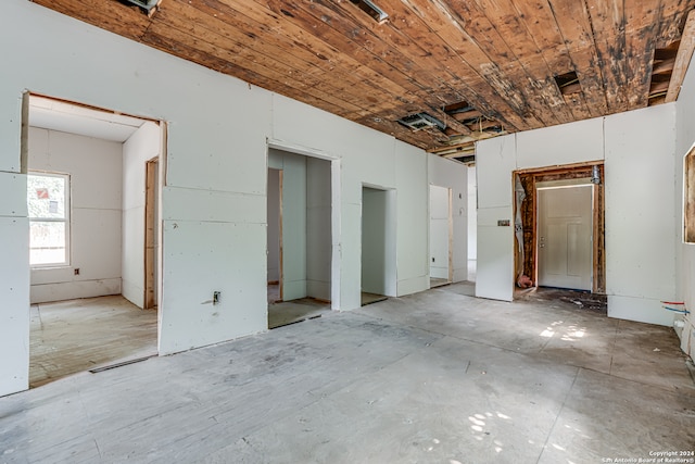 interior space with wooden ceiling