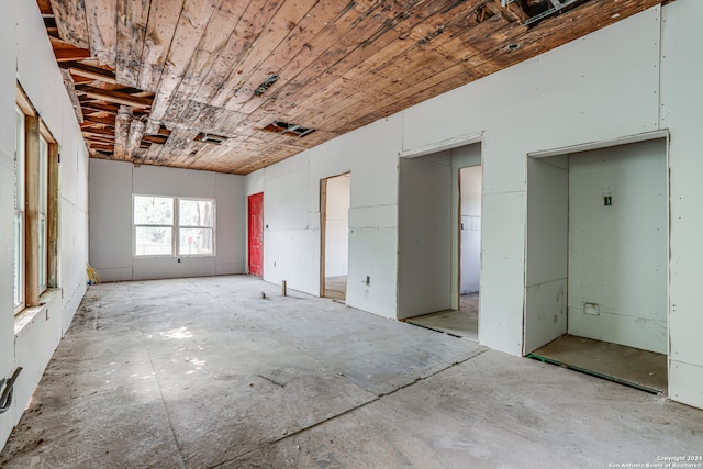 spare room with wooden ceiling