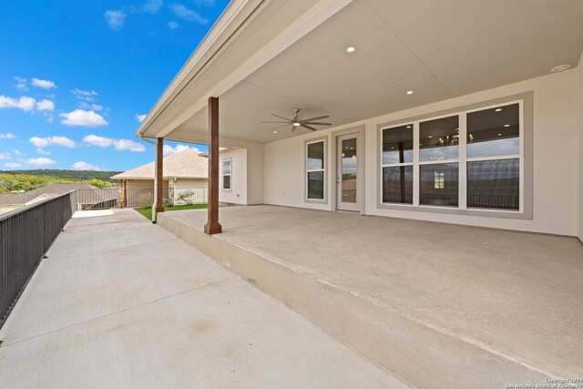 view of patio / terrace with ceiling fan