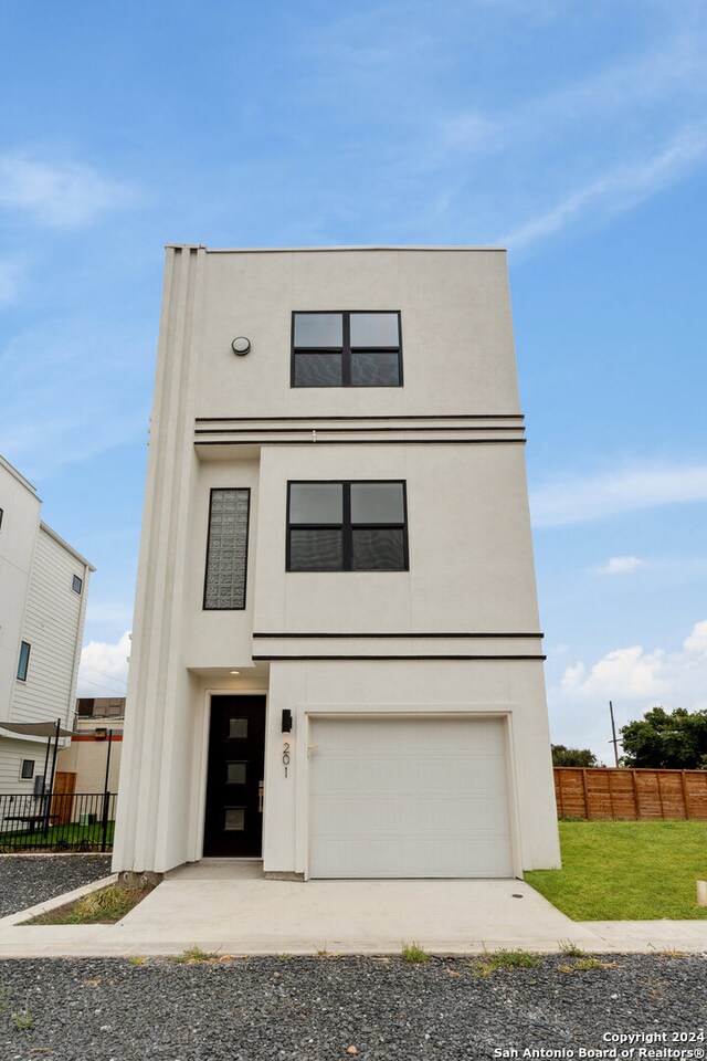 contemporary house with a garage