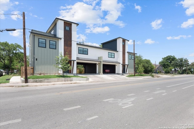 contemporary house featuring a garage