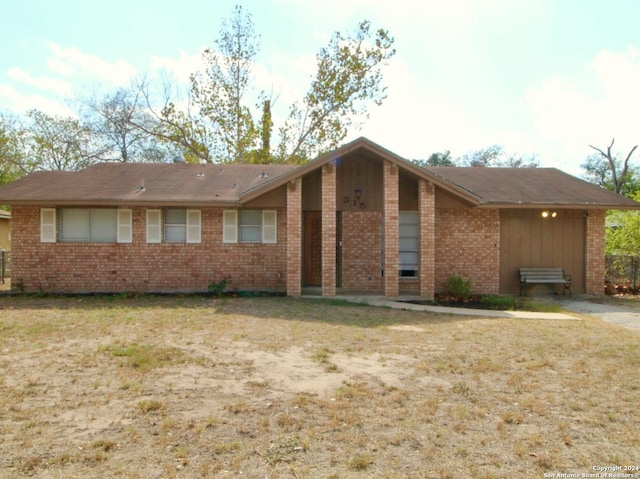 view of single story home