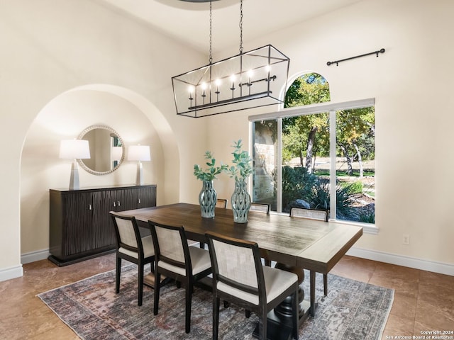 view of tiled dining area