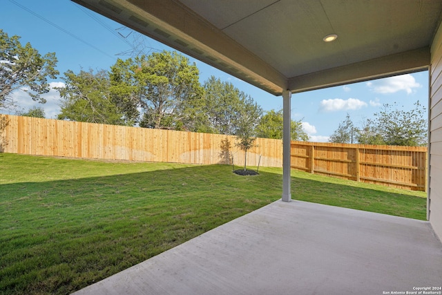 view of yard featuring a patio area