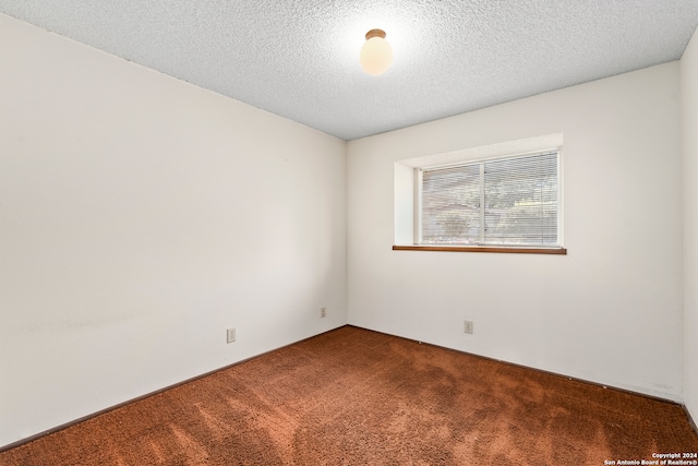 spare room with a textured ceiling and carpet floors