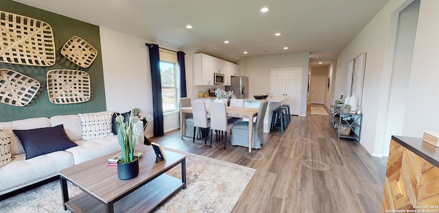 living room featuring light hardwood / wood-style flooring