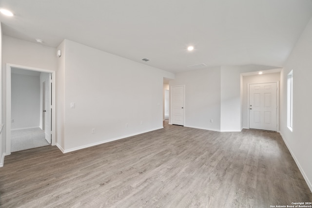 empty room with light wood-type flooring