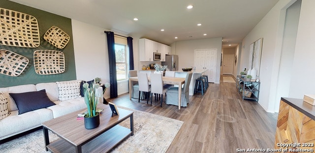 living room featuring light hardwood / wood-style floors