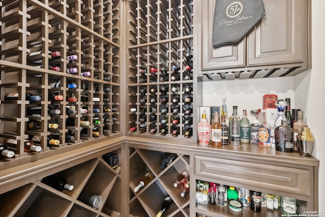 view of wine cellar