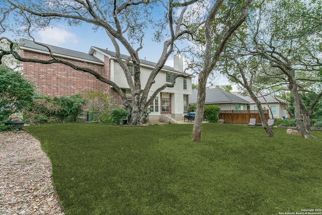 view of yard with a deck