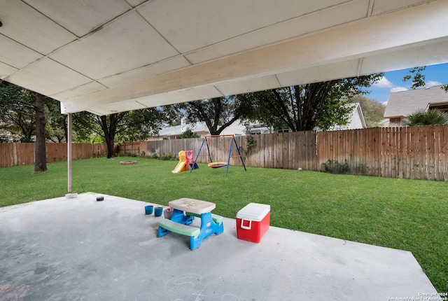 view of patio / terrace featuring a playground