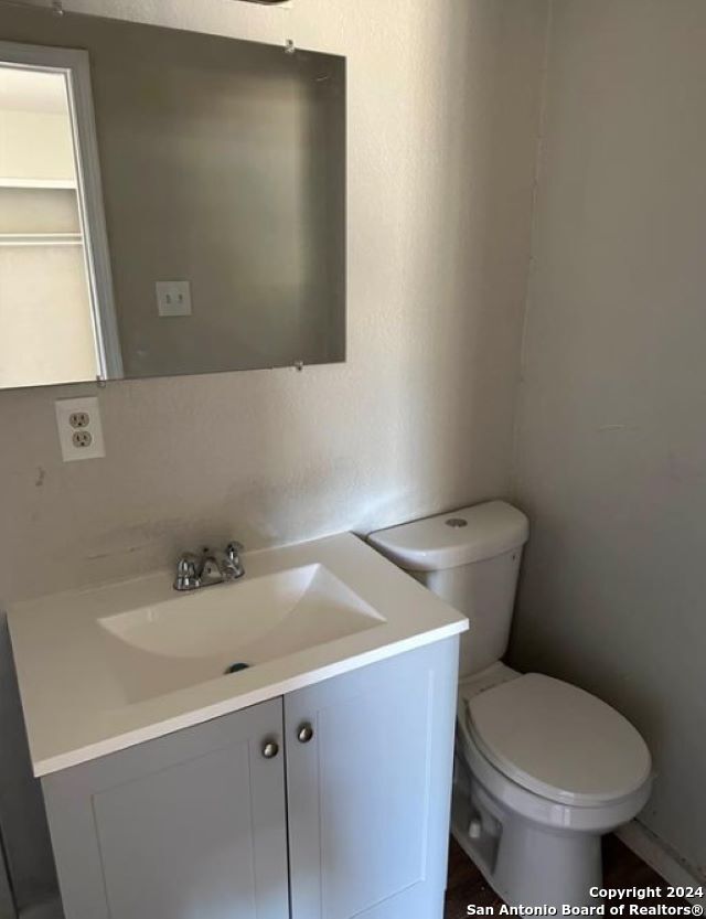 bathroom with vanity and toilet