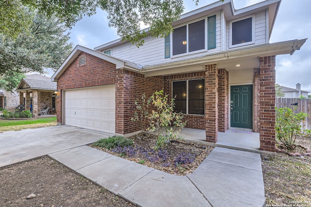 view of front facade with a garage