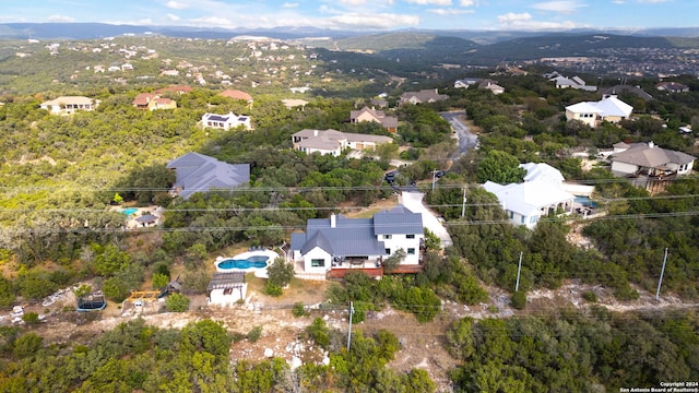 bird's eye view featuring a mountain view