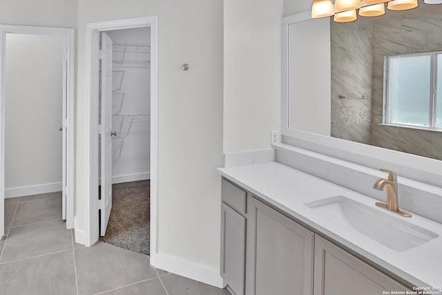 bathroom featuring vanity and tile patterned floors