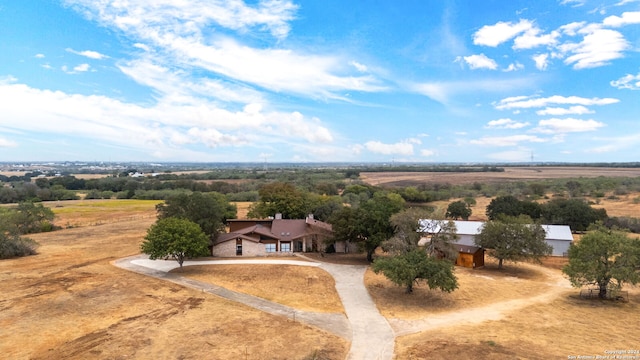 drone / aerial view with a rural view