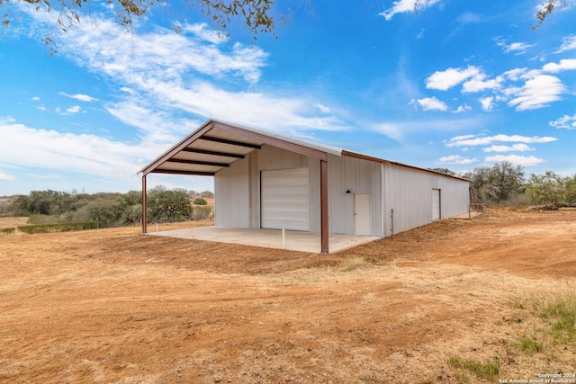 exterior space featuring a garage